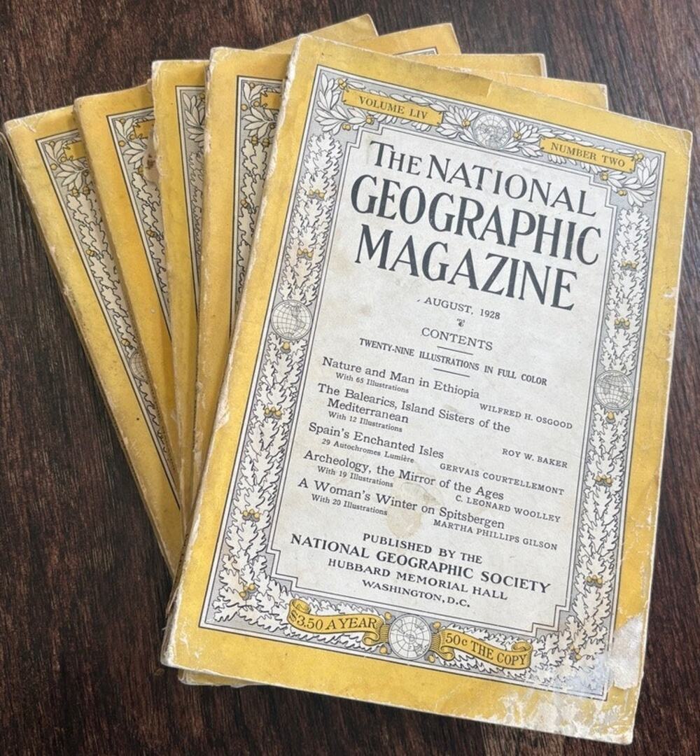 Vintage National Geographic Magazines Lot Of 5 1920S